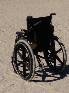 Wheelchair in the sand